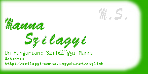 manna szilagyi business card